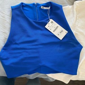 Zara Cropped Royal Blue Tank